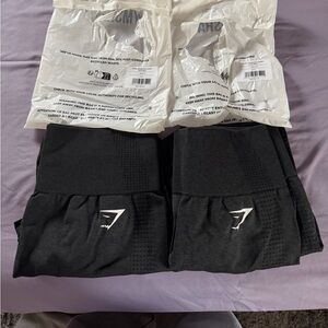 Gymshark Vital Seamless Short Legging, size L, Black